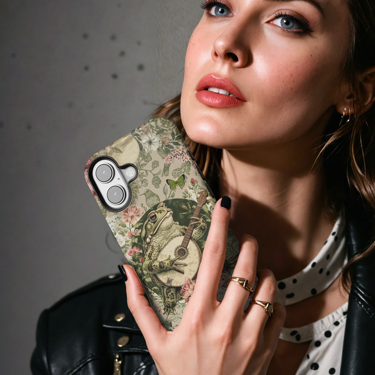 Vintage Frog Playing Banjo MgaSafe Tough Phone Case for iPhone and Samsung