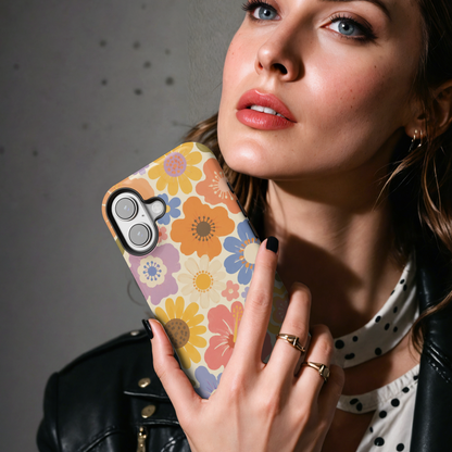 70s Groovy Floral MgaSafe Tough Phone Case for iPhone and Samsung