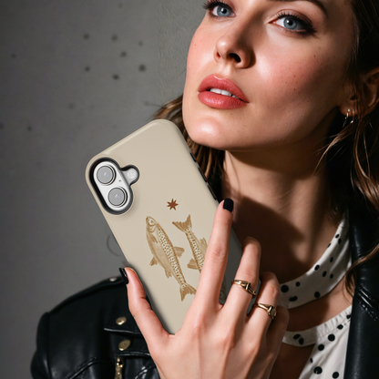 Minimal Brown Trout MgaSafe Tough Phone Case for iPhone and Samsung
