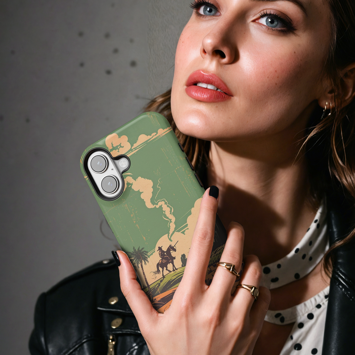 Vintage Western Cowboy Landscape MgaSafe Tough Phone Case for iPhone and Samsung
