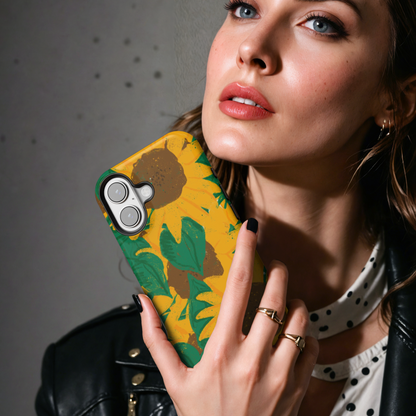 Vintage Sunflower Art MgaSafe Tough Cover for iPhone and Samsung