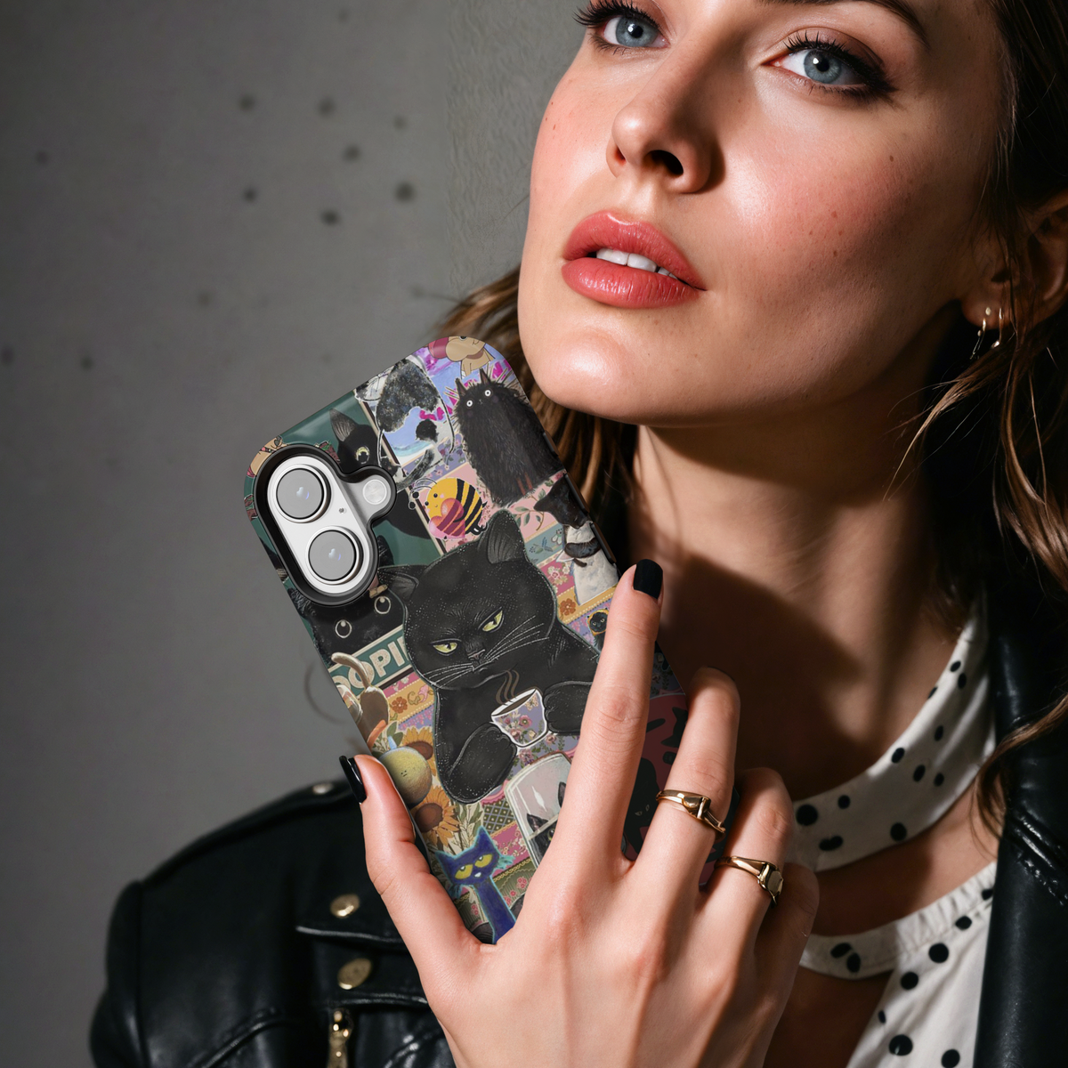 Black Cat Collage MgaSafe Tough Cover for iPhone and Samsung