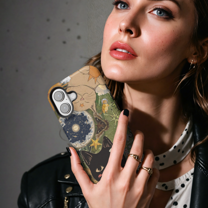 Retro Kitty Scrapbook Collage MgaSafe Tough Cover for iPhone and Samsung