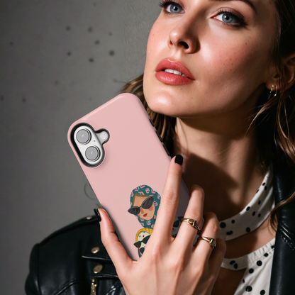 Cool Woman Cat Dog Art MgaSafe Tough Cover for iPhone and Samsung