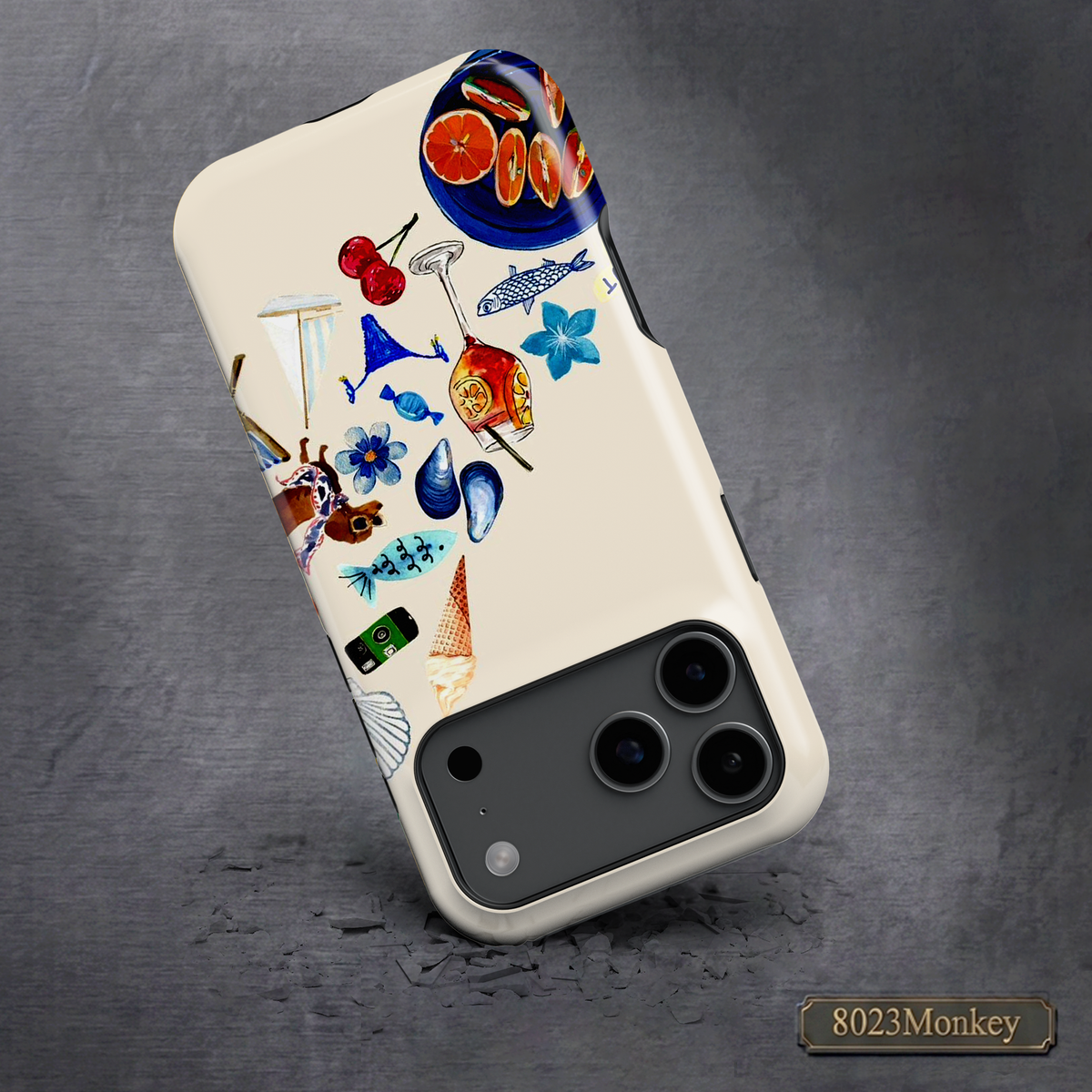 Preppy Beach Vacation Collage MgaSafe Tough Phone Case for iPhone and Samsung
