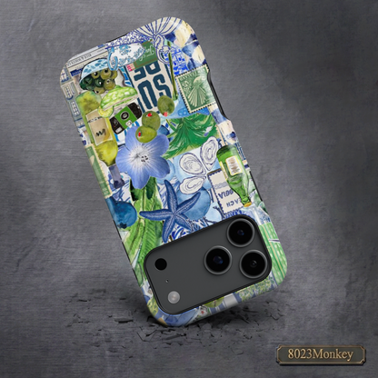 Blue Green Summer Collage MgaSafe Tough Phone Case for iPhone and Samsung