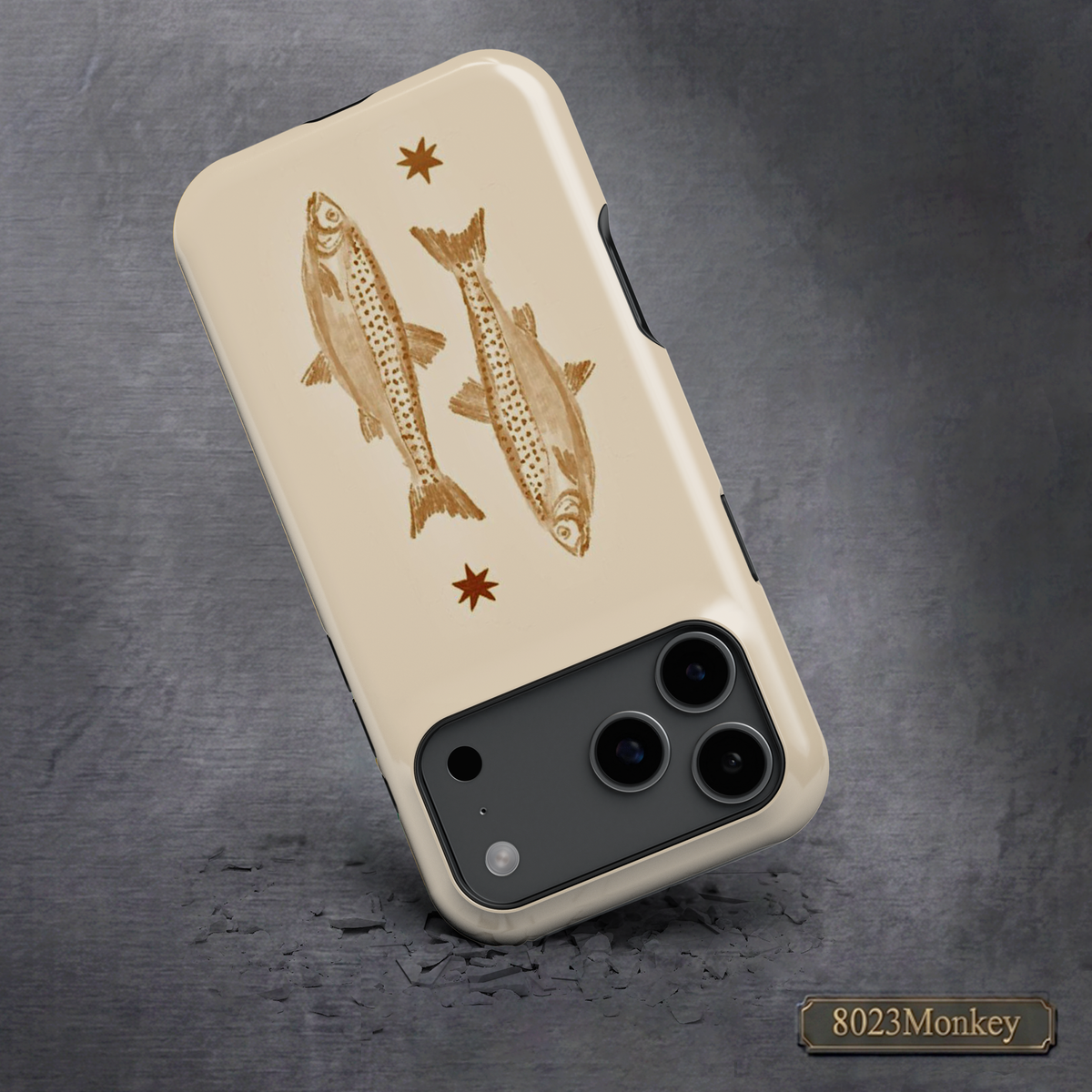 Minimal Brown Trout MgaSafe Tough Phone Case for iPhone and Samsung