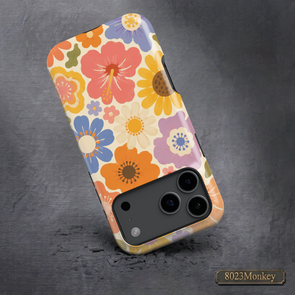 70s Groovy Floral MgaSafe Tough Phone Case for iPhone and Samsung