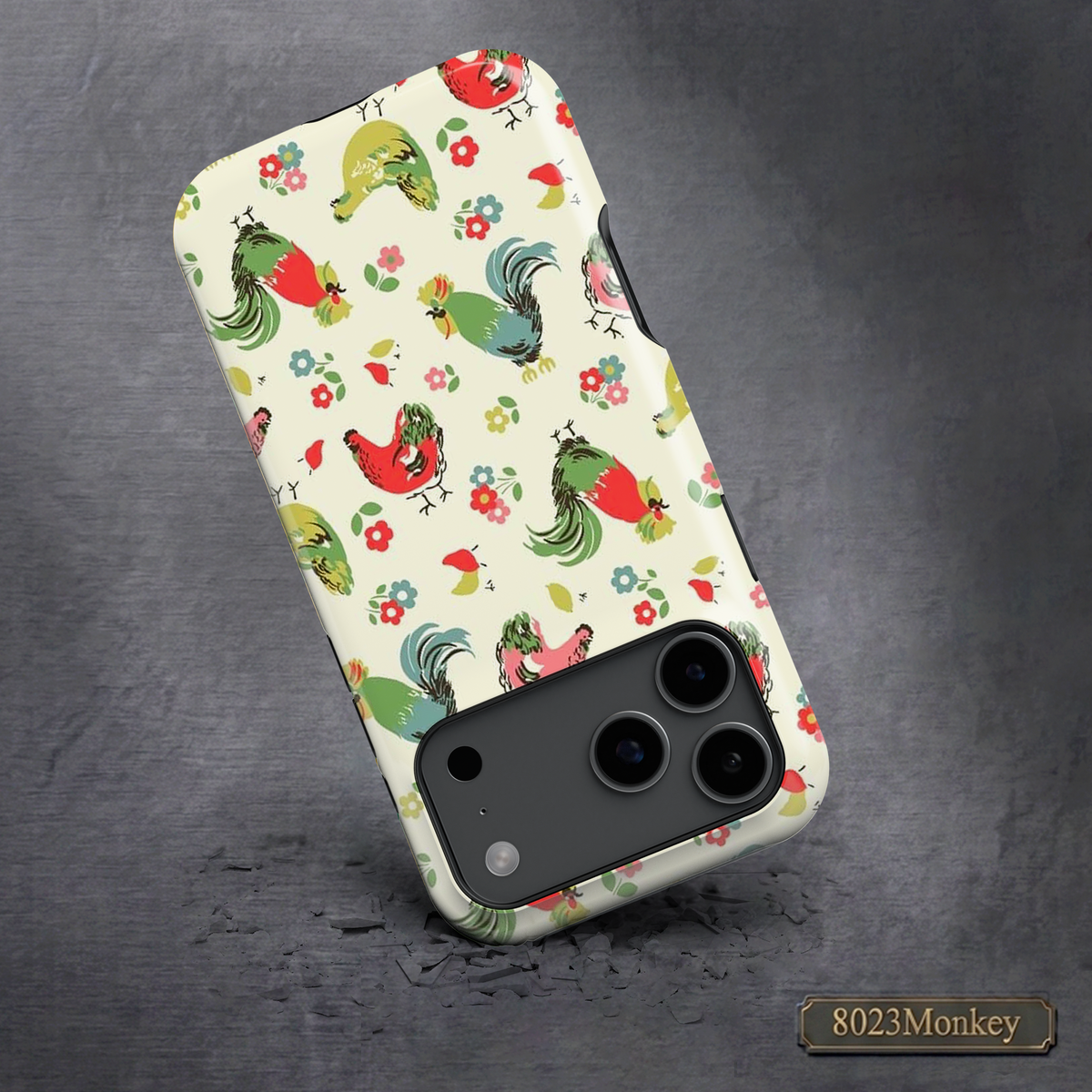 Rooster Chicken Floral MgaSafe Tough Phone Case for iPhone and Samsung