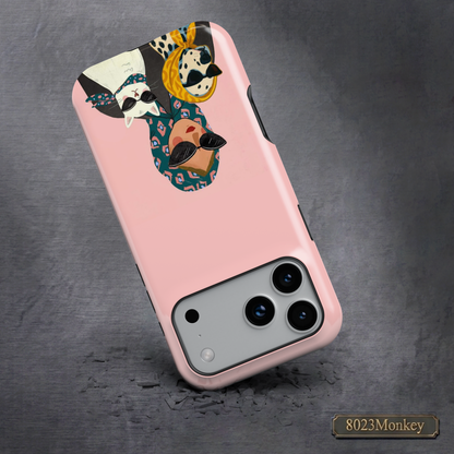 Cool Woman Cat Dog Art MgaSafe Tough Cover for iPhone and Samsung