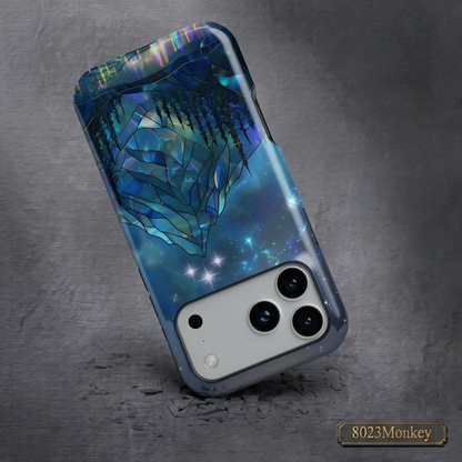 Stained Glass Mountain Starry Sky MgaSafe Tough Cover for iPhone and Samsung