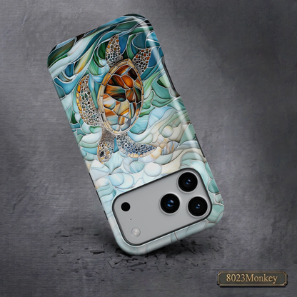 Stained Glass Sea Turtle MgaSafe Tough Cover for iPhone and Samsung