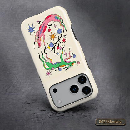 Psychedelic Dog Floral MgaSafe Tough Cover for iPhone and Samsung