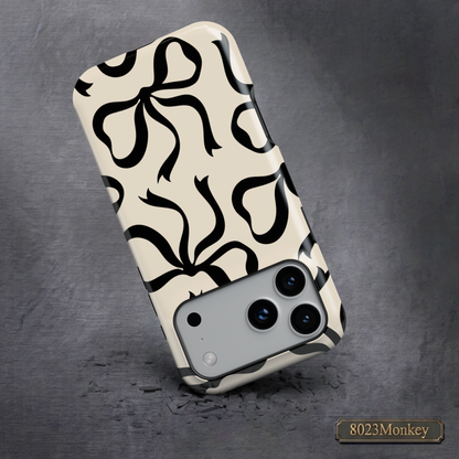 Black Bow Ribbon MgaSafe Tough Cover for iPhone and Samsung