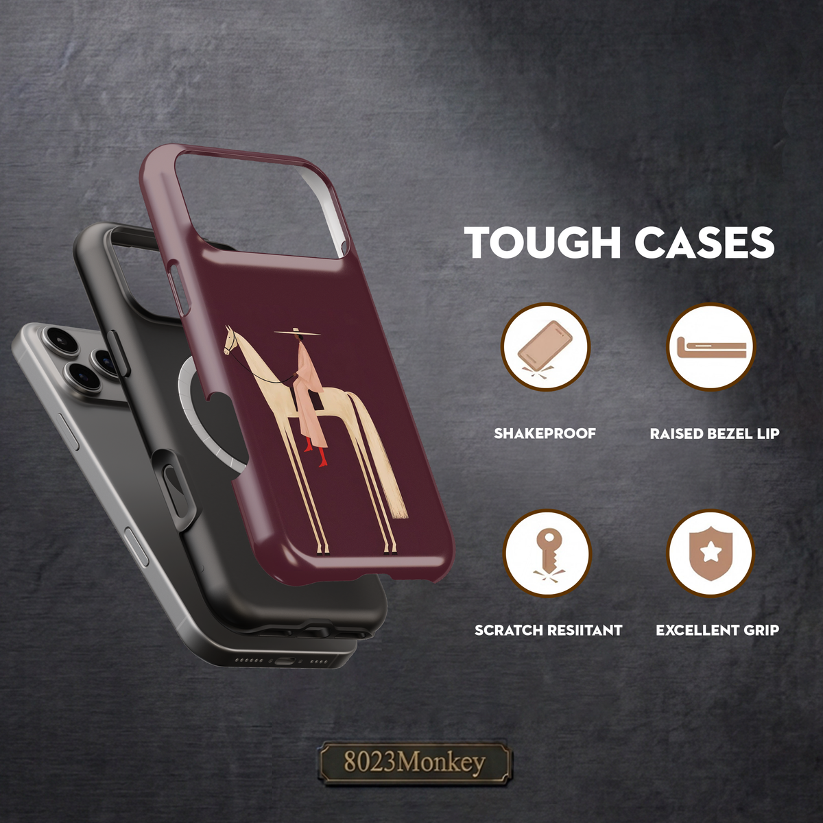 Modern Minimalist Cowgirl MgaSafe Tough Phone Case for iPhone and Samsung