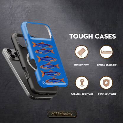 Bold Retro Sardine MgaSafe Tough Phone Case for iPhone and Samsung