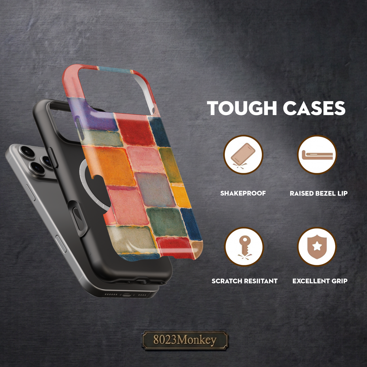 Abstract Color Block Art MgaSafe Tough Phone Case for iPhone and Samsung