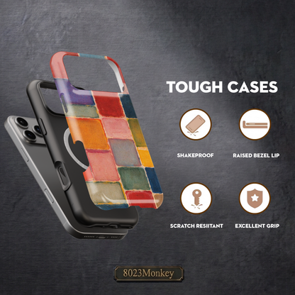 Abstract Color Block Art MgaSafe Tough Phone Case for iPhone and Samsung