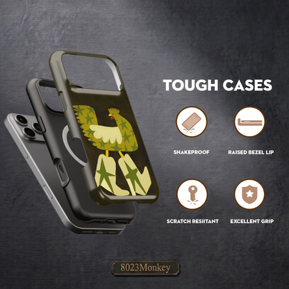 Chicken Wearing Cowboy Boots MgaSafe Tough Phone Case for iPhone and Samsung