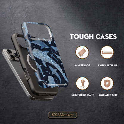 Shark Collage MgaSafe Tough Phone Case for iPhone and Samsung