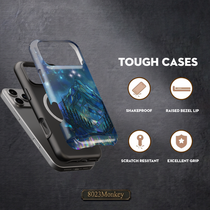 Stained Glass Mountain Starry Sky MgaSafe Tough Cover for iPhone and Samsung