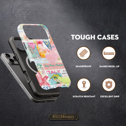 Tropical Travel Collage MgaSafe Tough Cover for iPhone and Samsung