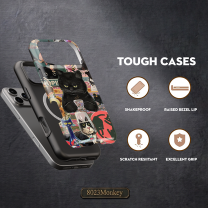 Black Cat Collage MgaSafe Tough Cover for iPhone and Samsung