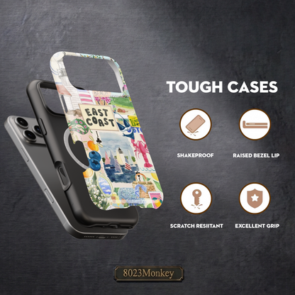Summer East Coast Travel Collage MgaSafe Tough Phone Case for iPhone and Samsung