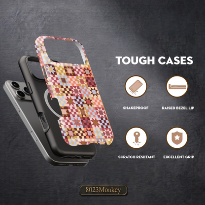 Patchwork Quilt Star MgaSafe Tough Phone Case for iPhone and Samsung