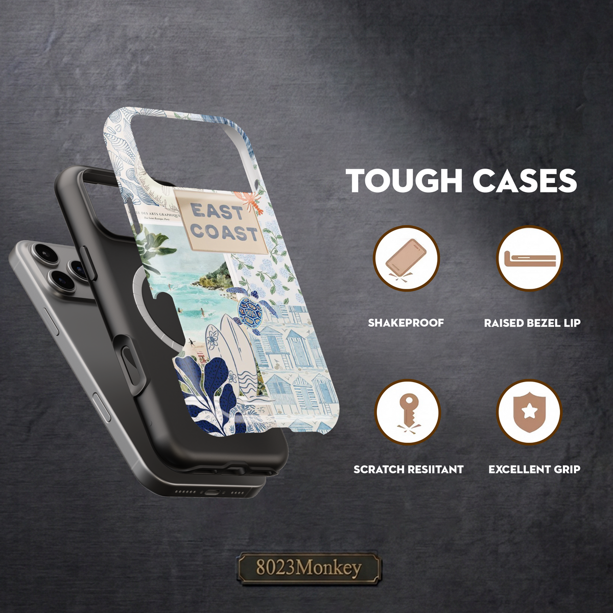 East Coast Beach Collage MgaSafe Tough Phone Case for iPhone and Samsung