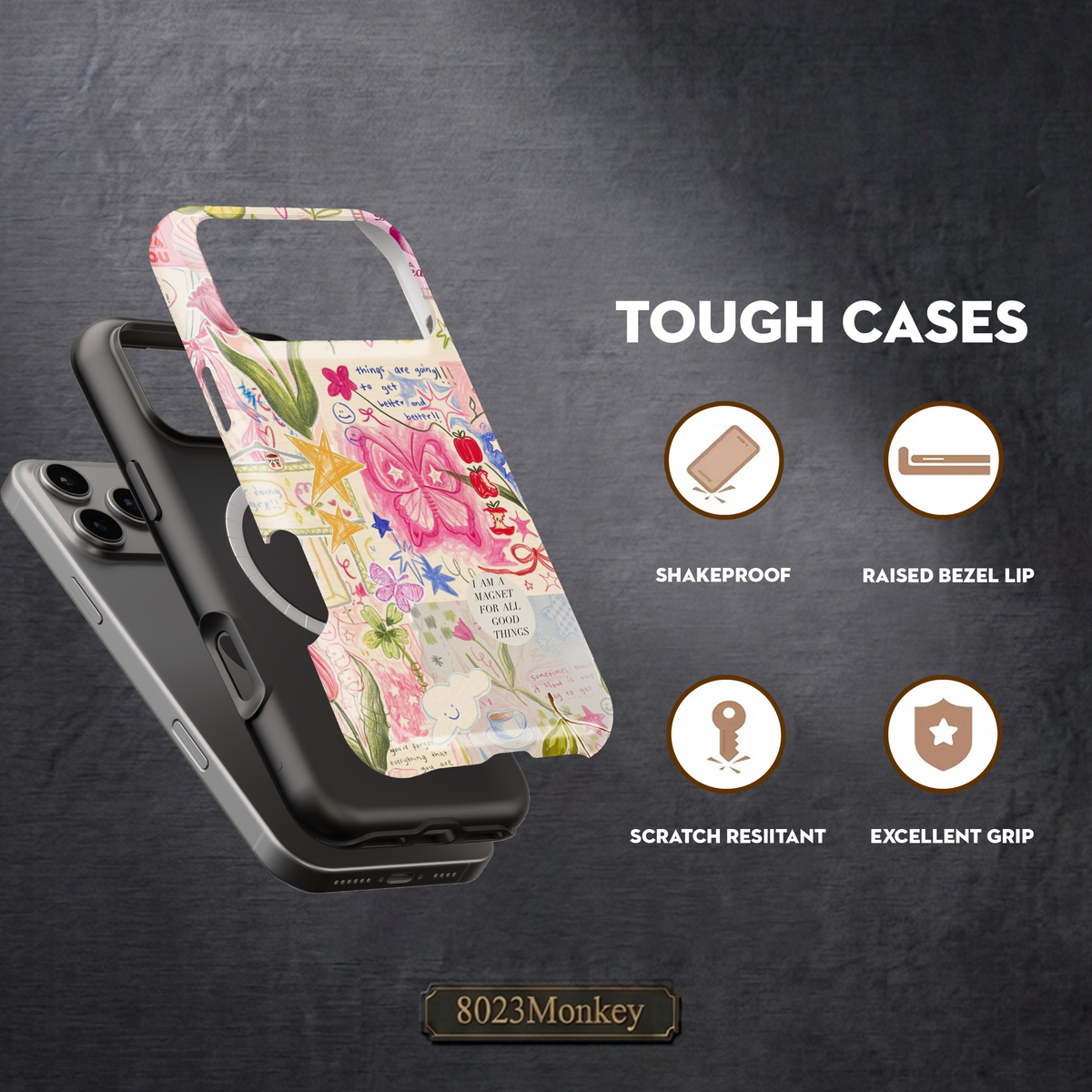 Preppy Good Vibes Collage MgaSafe Tough Cover for iPhone and Samsung
