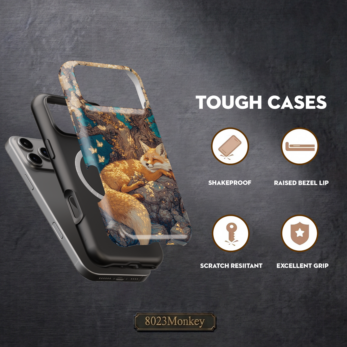 Sleeping Red Fox Forest MgaSafe Tough Phone Case for iPhone and Samsung