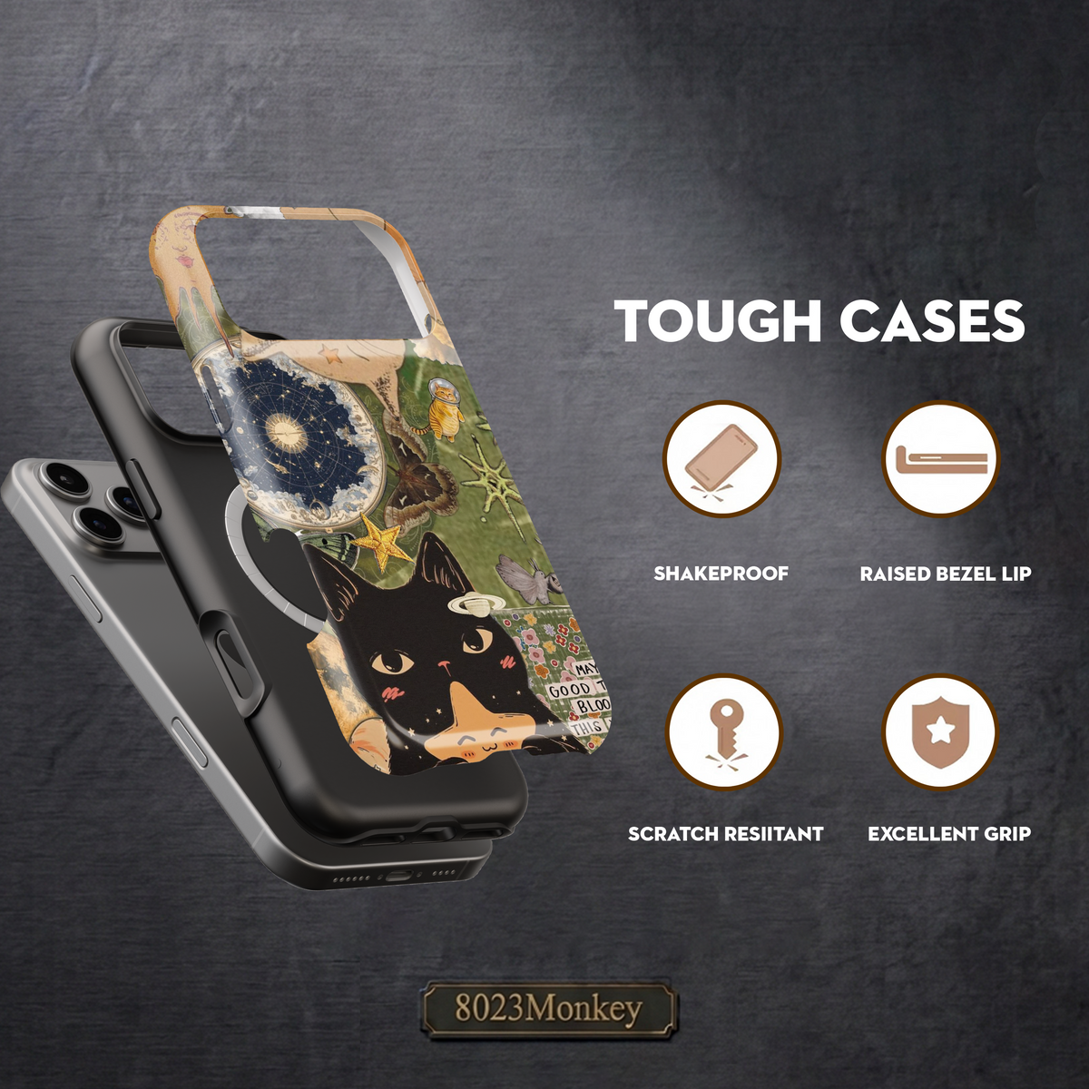 Retro Kitty Scrapbook Collage MgaSafe Tough Cover for iPhone and Samsung